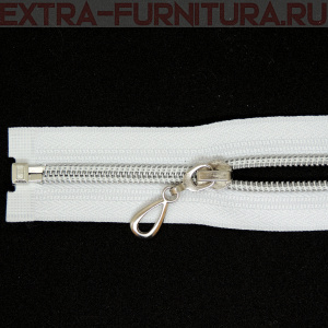 Молния спираль декор Т5 65см цв.белый/серебро MaxZipper