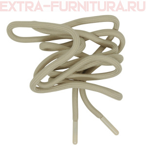 Шнурки круглые 150см, шир.6мм, цв.307 светло-бежевый, пласт.наконечник, уп.100шт