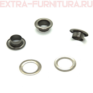 Люверсы 6 мм, (10*5 mm, h=3,7 mm.), черный никель (уп.1000шт) М