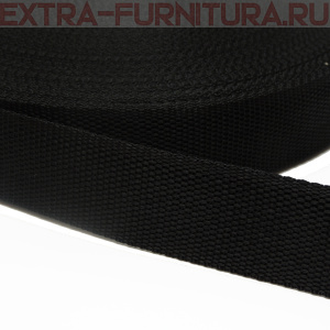 Стропа шир.35мм, цв.чёрный, уп.50м, пл. 13 гр/м