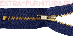 Молния джинсовая № 5, 18 см, латунь, цв.330 темно-синий