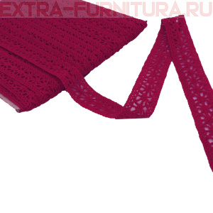Тесьма вязаная арт.15.01.099 шир.15мм, цв.26 бордовый, уп.10м