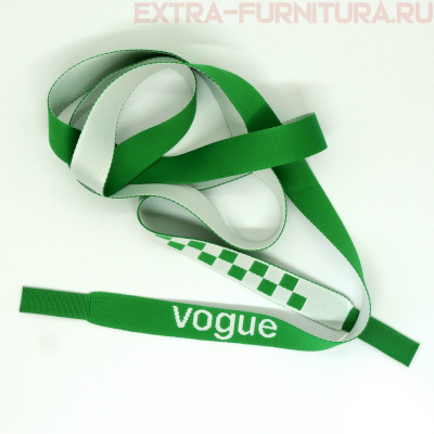Шнурки плоские 130см, шир.19мм, Vogue+шахматка, цв.зеленый