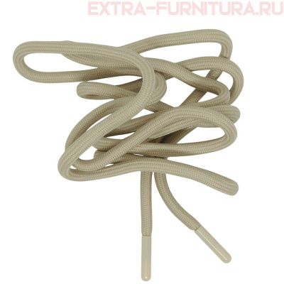 Шнурки круглые 150см, шир.6мм, цв.307 светло-бежевый, пласт.наконечник, уп.100шт