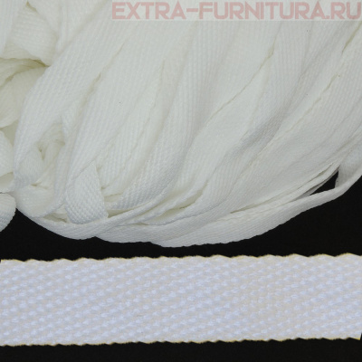 Шнур плоский шир.15мм (+/-1мм), арт.22с33, цв. белый, уп.100м