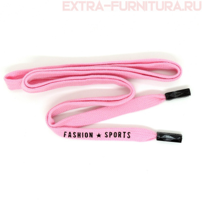 Шнурки плоские 130см, шир.12мм, FASHION SPORTS, декор.наконечник, цв.чайная роза (розовый)