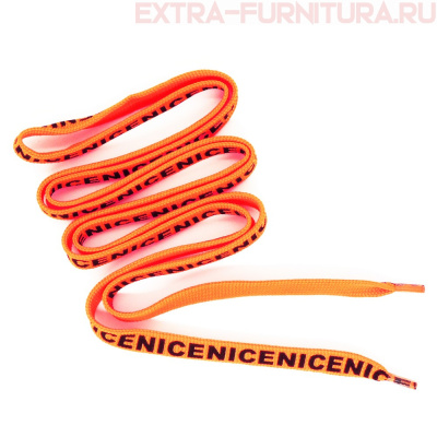 Шнурки плоские 130см, шир.12мм, Nice цв.оранжевый