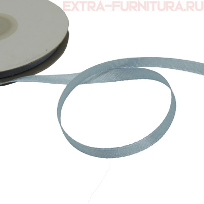 Лента атласная  6 мм  цв.178 серый рул. 27,42м