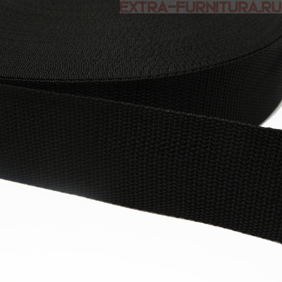 Стропа шир.50мм, цв. чёрный, уп.50м, пл. 23 гр/м