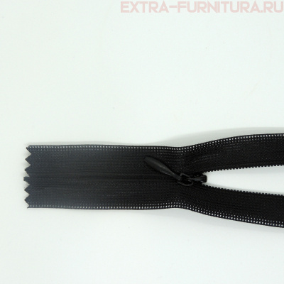 Молния потайная  № 3, 20 см цв. 322 черный п/э пл.9,3 гр/м