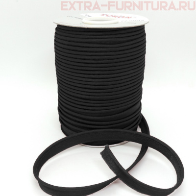 Кант атласный  12 мм, 72 ярда, цв. 081 черный ЕВРО